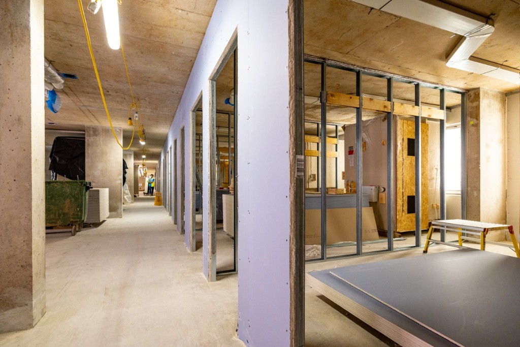 Metal stud partition installation